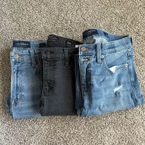 3 pairs of Lucky Brand Women’s Distressed Blue & Black Jeans